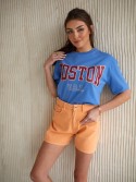 High-waisted denim shorts orange 50325 - Online store - Boutique